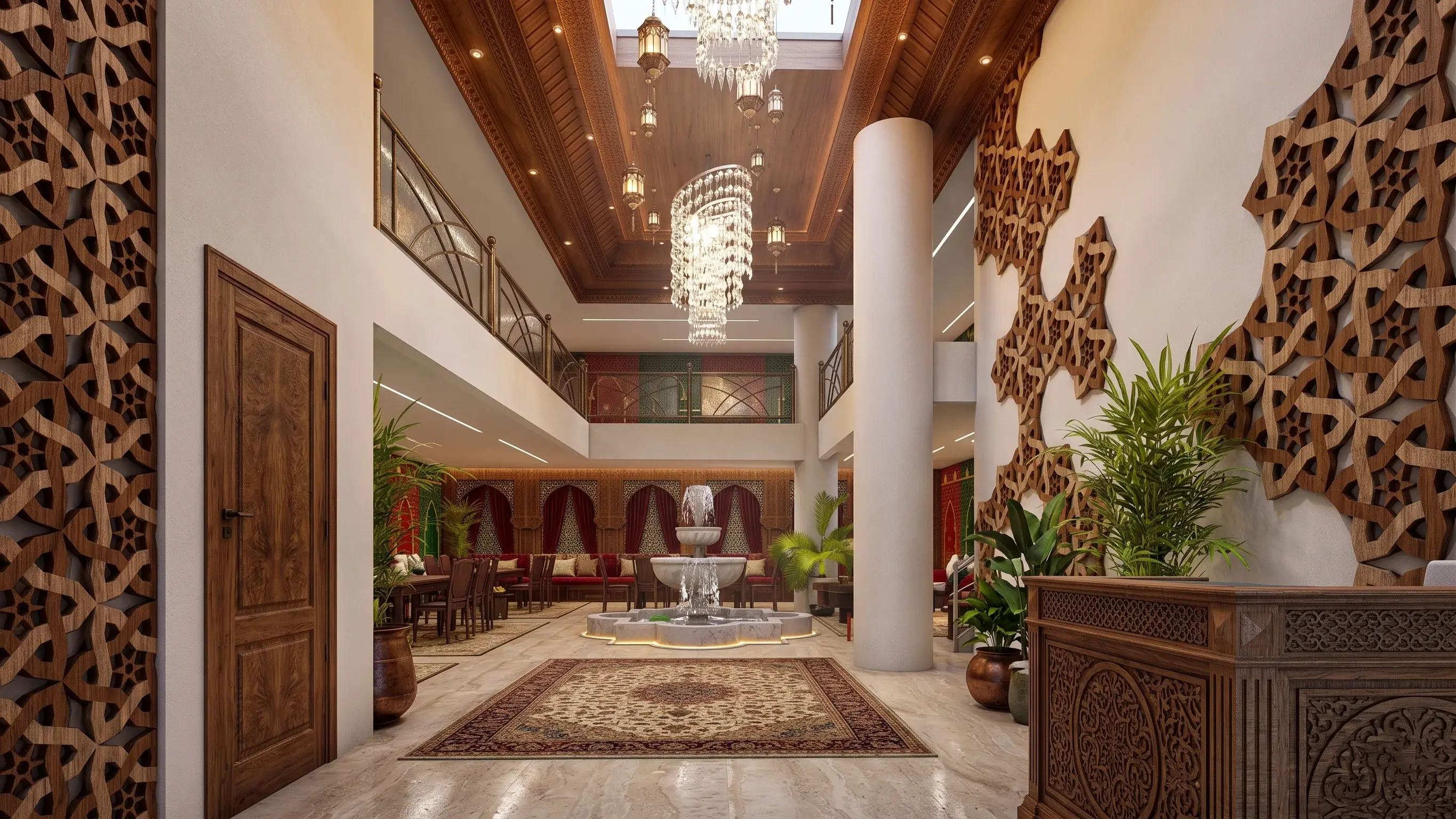 Moroccan Salon Restaurant authentic interior spatial design project by Khalil Grouz